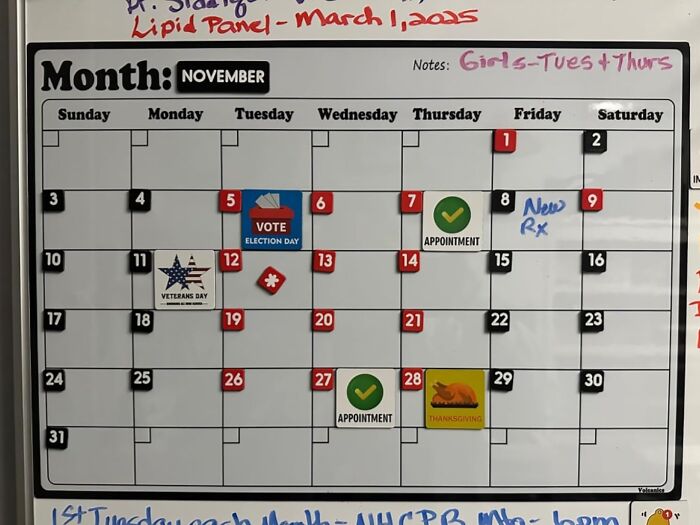 Stay Organized And Never Miss A Beat With A Magnetic Dry-Erase Calendar. It Keeps All Your Important Dates And Tasks In One Place, Ensuring You Stay On Top Of Everything. No More Forgotten Appointments— Just A Perfectly Planned Month!