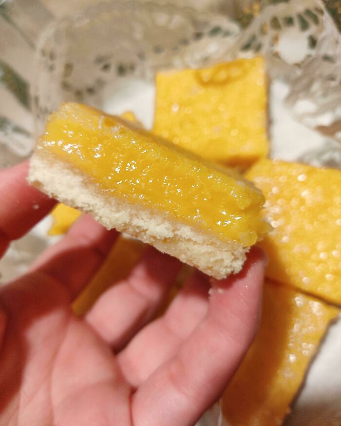 Juicy Lemon Bars From The Homegrown Lemons I Made 🍋🤤