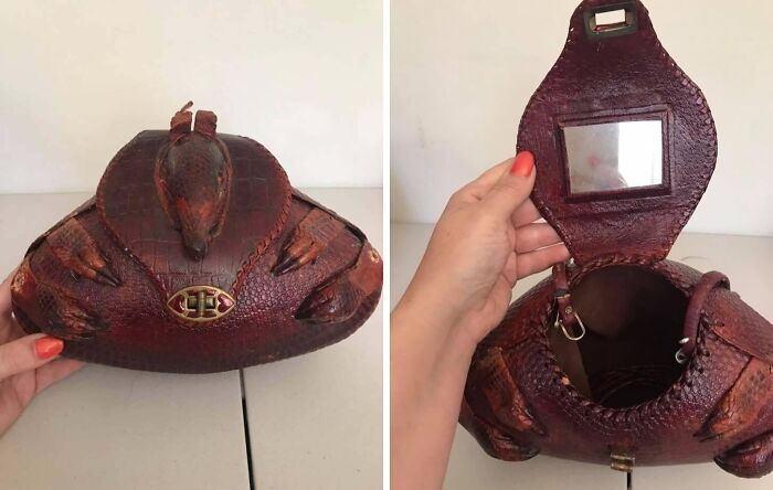 This Terrifying Handbag Was Used By My Grandmother, But Now Lives On A Shelf In My House Where He Can Eat Souls