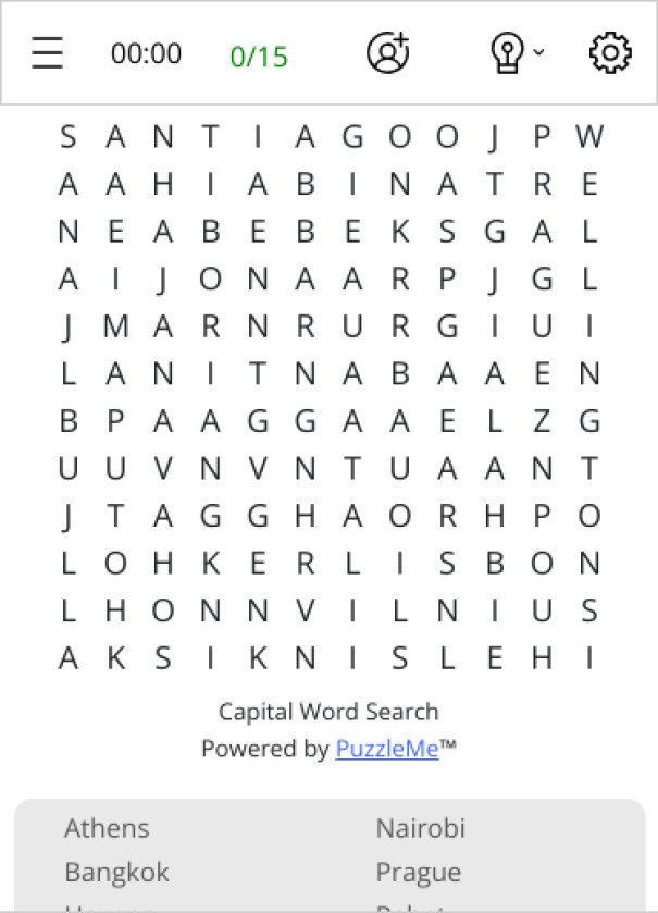 Capital Word Search