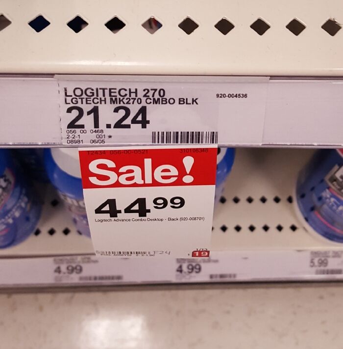 Price tag showing deceptive marketing techniques with a discount sign displaying a higher price.