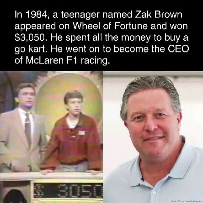 Teenager winning on game show and a man's portrait; an interesting fact about future McLaren F1 CEO.