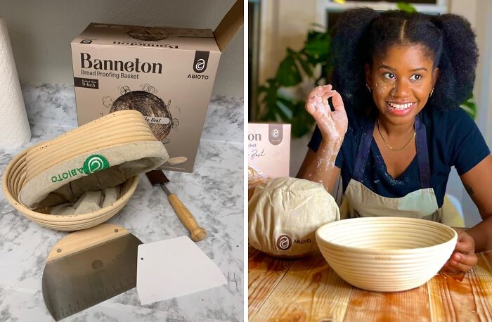 Bread proofing basket set, a unique gift for women, perfect for Christmas baking.