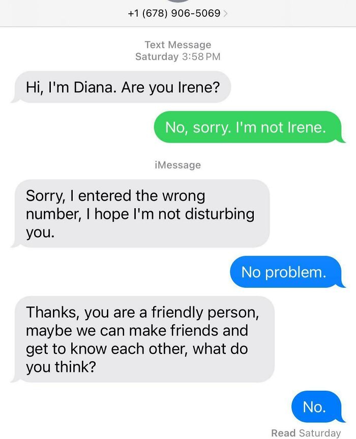 Text message conversation illustrating scam-text-responses with an unknown sender.