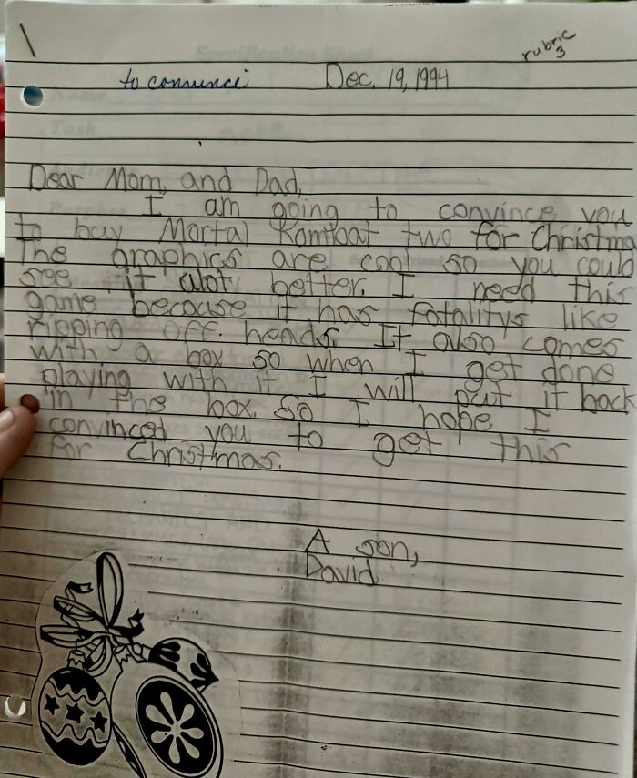 A Letter I Wrote My Parents In The Fourth Grade