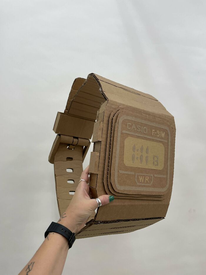 Cardboard Casio Watch I Made For Class