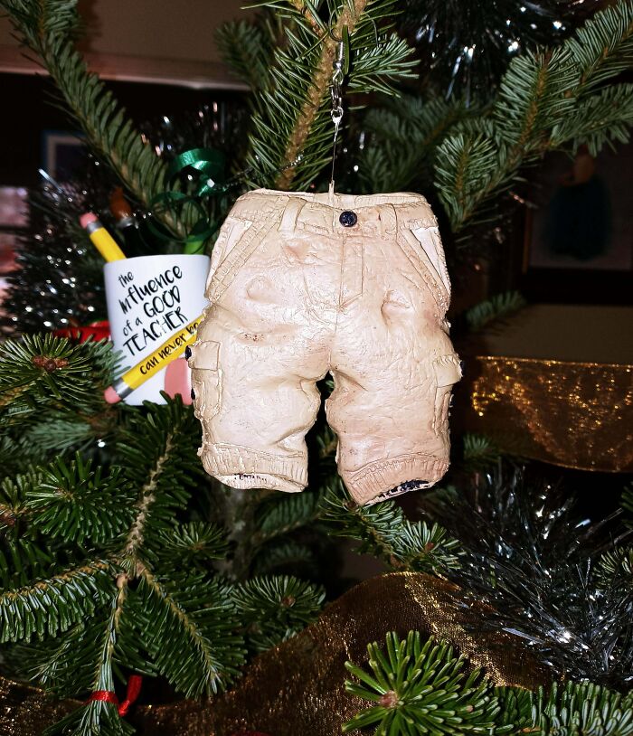 My Boss Wears Cargo Shorts 365 Days A Year. I Make A Tree Ornament For Him Every Christmas. This Year I Made Cargo Shorts Christmas Ornament