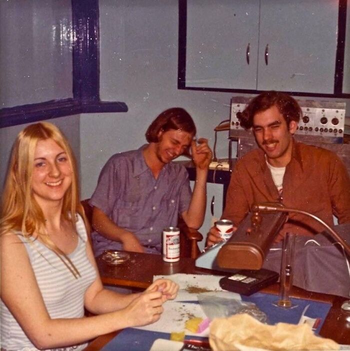 Teenagers Rolling Joints In School Science Lab, Early 1970’s