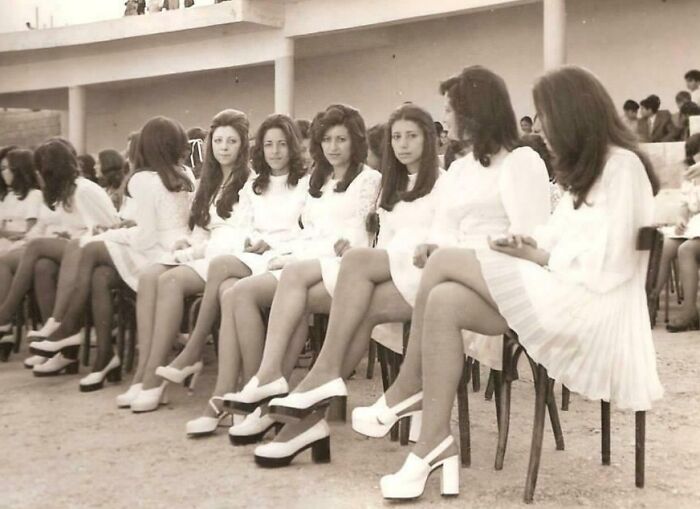 [oc] My Aunt Graduating From Catholic School In Amman, Jordan, 1972