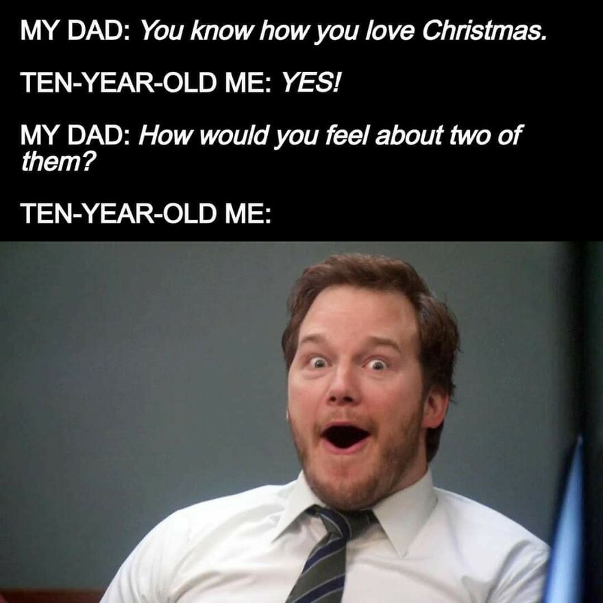 Excited reaction meme about loving Christmas, capturing a hilarious moment.