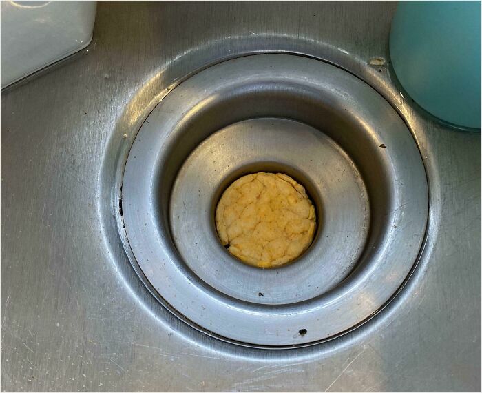 Perfect fit: A round cookie fits seamlessly into a circular sink drain.