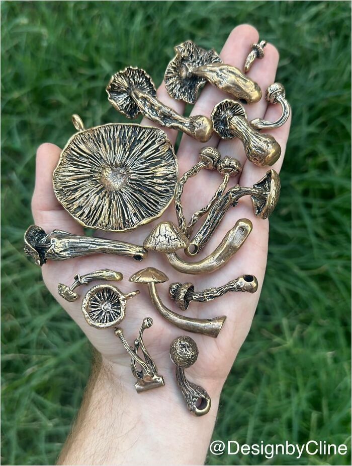 Psilocybin Mushrooms Cast In Bronze