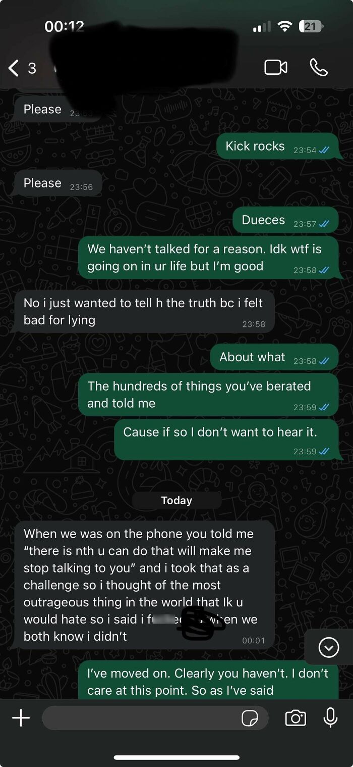 Text conversation between individuals about needing a reality check in a relationship.