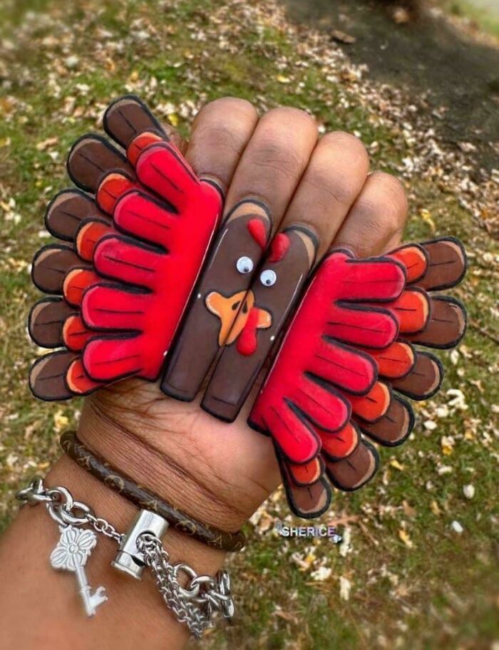 Looking For November Nail Ideas? Happy Thanksgiving! Gobble Gobble