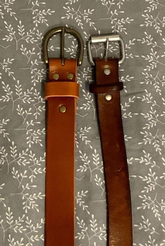 Decided To Retire My Brown Leather Belt I've Worn For At Least 15 Years