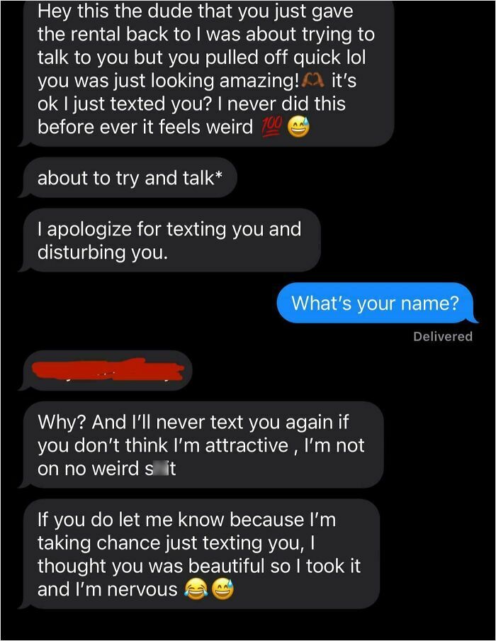 Cringy men texting screenshots showing persistent messages and reactions.