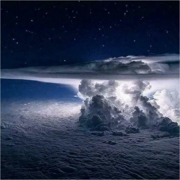 Thunderstorm Over Panama. Picture Taken At 37,000 Feet By Santiago Borja