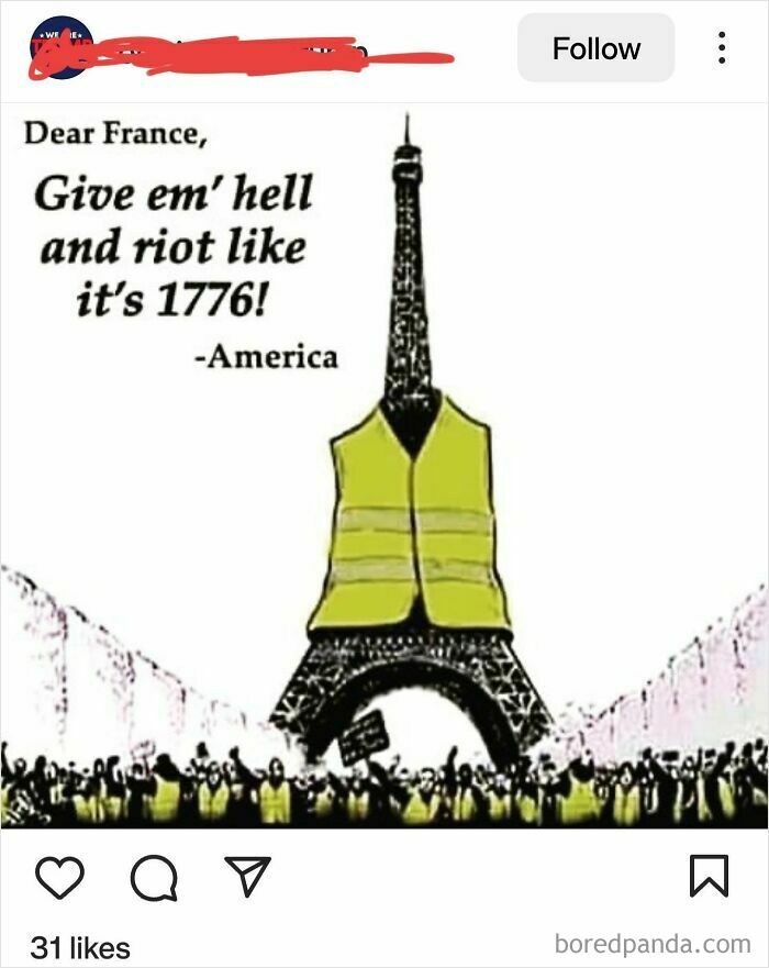 "Dear France ... Riot Like It's 1776!"