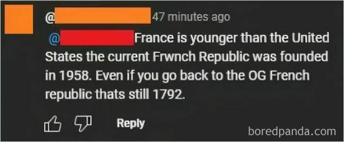 "France Is Younger Than The United States"