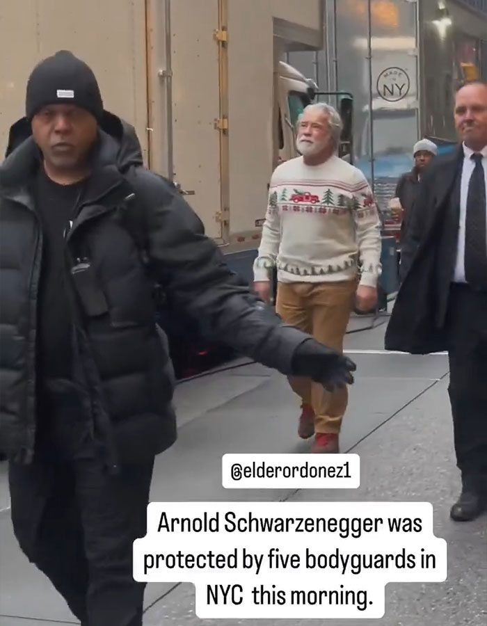 People Get Emotional After Arnold Schwarzenegger Is Spotted Being Protected By 5 Bodyguards