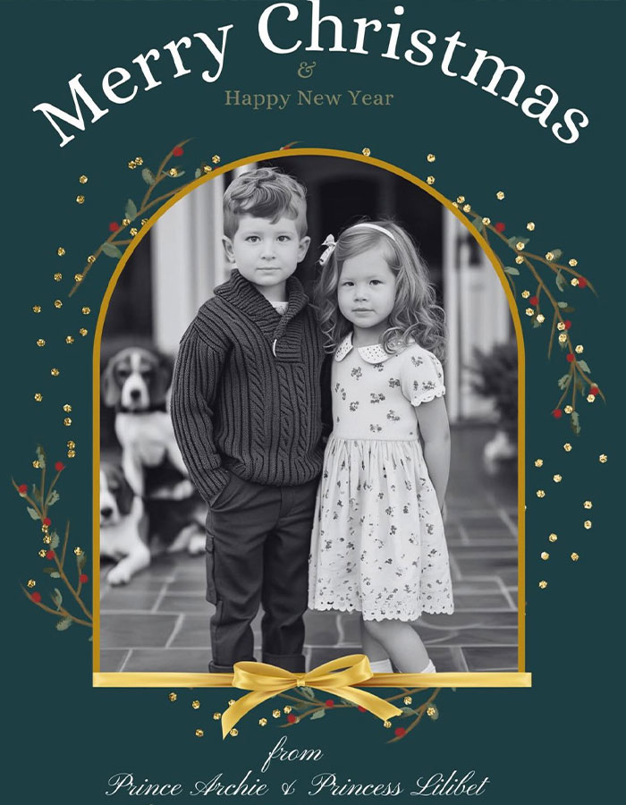 "Pathetic" AI-made Christmas Card Of Meghan Markle & Prince Harry's Children Goes Viral