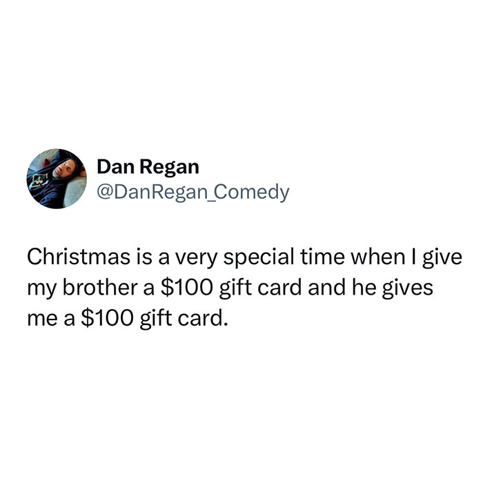 Funny Christmas meme about exchanging gift cards with a brother.