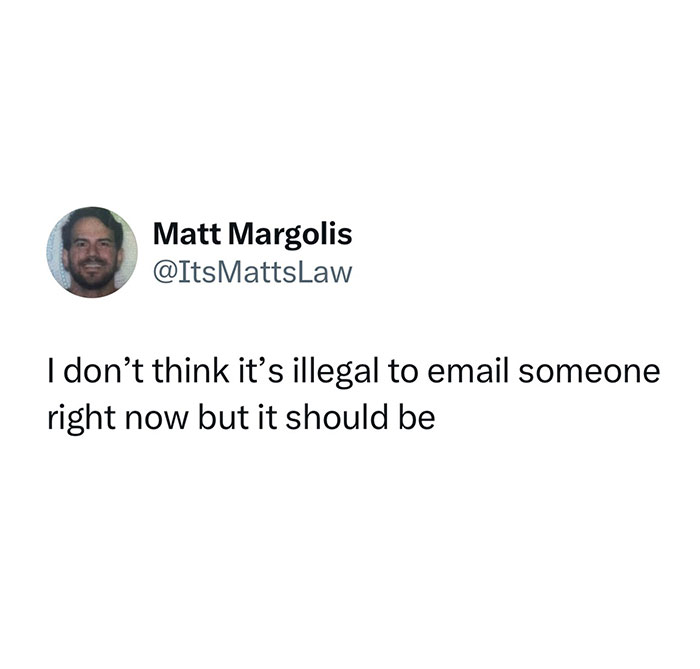 Funny Christmas meme tweet about emailing someone.