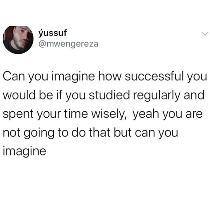 University life meme about studying success and time management humor.