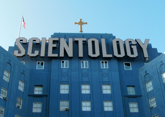 Scientology building with a cross.