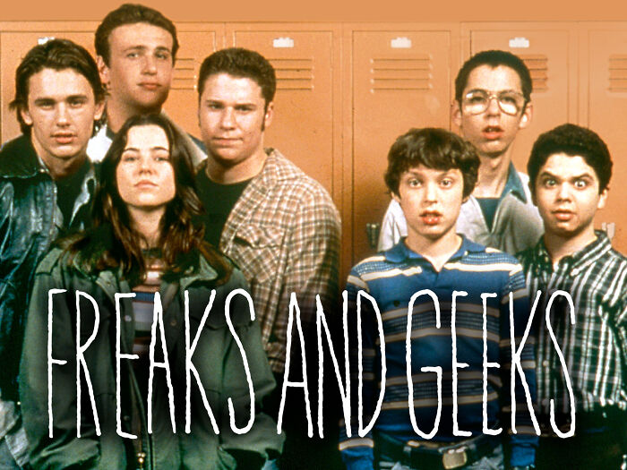 Cast of "Freaks and Geeks" in front of lockers, related to canceled TV shows reboot discussion.