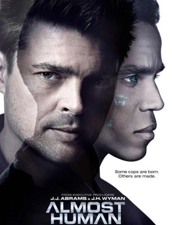 "Poster of TV show 'Almost Human' featuring two main characters, highlighting potential for a reboot or continuation."