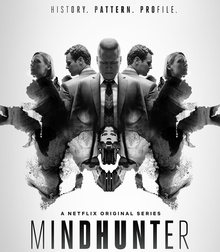 Poster for "Mindhunter Season 2" featuring main characters in black and white, related to canceled TV shows discussions.