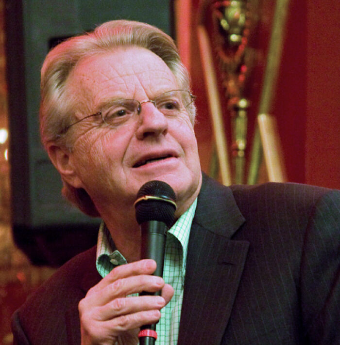 Jerry Springer with a microphone. 