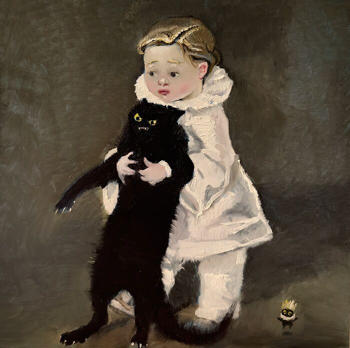 Paintings Of Cats That Are A Slightly Unhinged Mashup Of Humor, Grandeur, And Chaos, By Vanessa Stockard