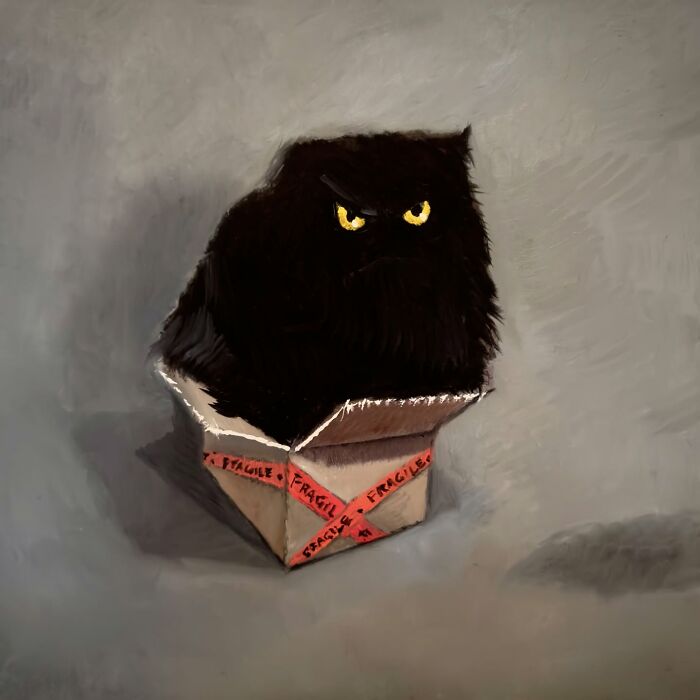 Paintings Of Cats That Are A Slightly Unhinged Mashup Of Humor, Grandeur, And Chaos, By Vanessa Stockard