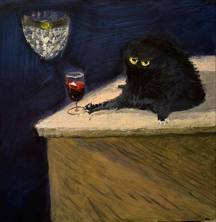 Paintings Of Cats That Are A Slightly Unhinged Mashup Of Humor, Grandeur, And Chaos, By Vanessa Stockard