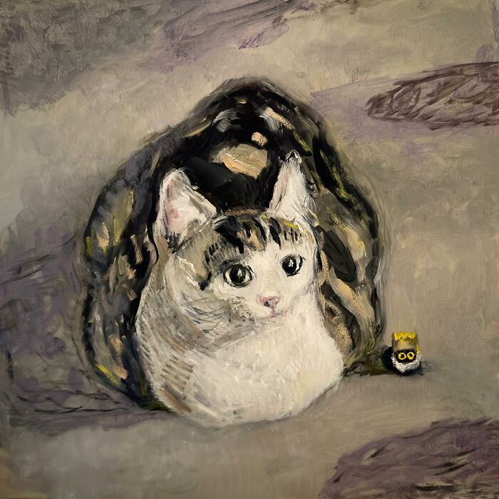 Paintings Of Cats That Are A Slightly Unhinged Mashup Of Humor, Grandeur, And Chaos, By Vanessa Stockard