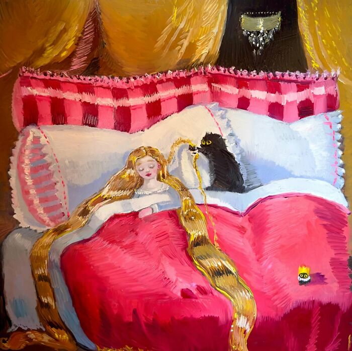 Paintings Of Cats That Are A Slightly Unhinged Mashup Of Humor, Grandeur, And Chaos, By Vanessa Stockard