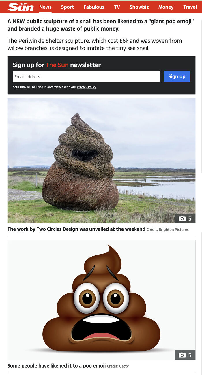 I Collected All The Articles That Wrote About Periwinkle Sculpture At Medmerry Nature Reserve