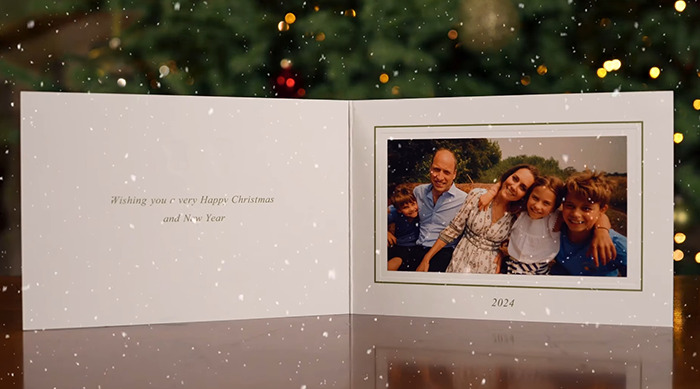 Royal family Christmas card with a family photo, bringing holiday cheer.