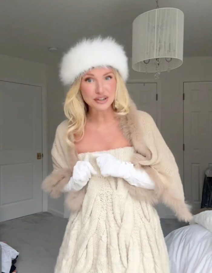 Influencer Slammed For Wearing An Extravagant $9,000 “Blanket” Dress To Thanksgiving Dinner