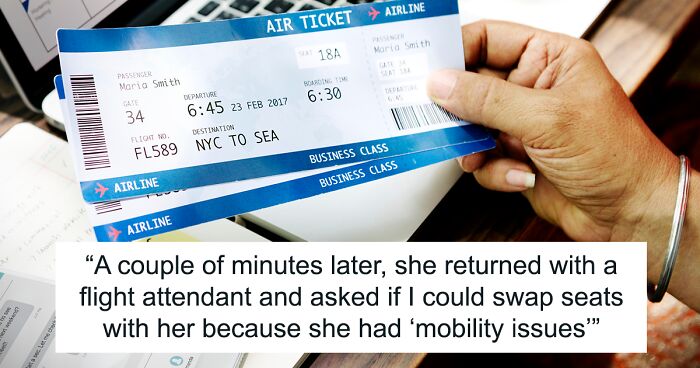 Passenger Declines To Trade Seats With 60YO Woman, Suspects She’s Faking Mobility Problems