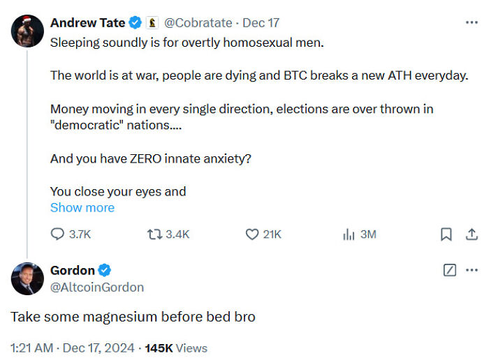 Andrew Tate Brutally Roasted For Declaring Sleeping Well Is “Gay”—The Takedowns Are Satisfying