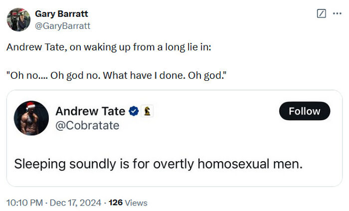 Andrew Tate Brutally Roasted For Declaring Sleeping Well Is “Gay”—The Takedowns Are Satisfying