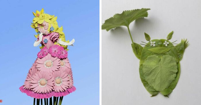 57 New Delicate Animal Portraits Created From Things Found In Nature By Raku Inoue