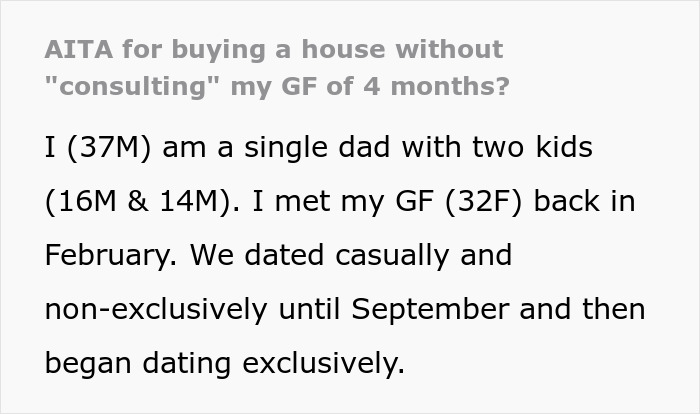 37YO Single Dad Finds The Perfect Home And Buys It, GF Is Upset As He Didn’t Consult Her Beforehand