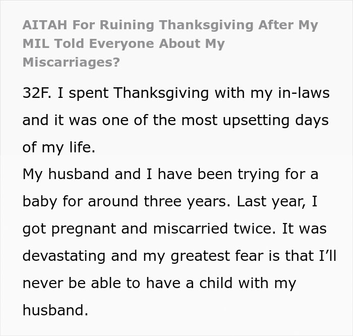 Text about Thanksgiving and miscarriages, expressing emotional distress and personal fears.