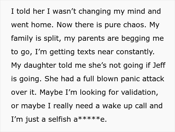 Dad And Daughter Refuse To Attend Family Trip Over One Person: "Really Need A Wake-Up Call"