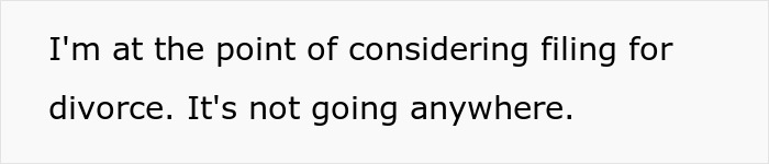 Text expressing consideration of divorce due to lack of connection.