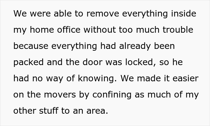 Text mentioning home office moving and packing process.